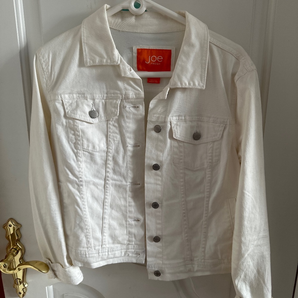 JOE Fresh White Jean Jacket Large